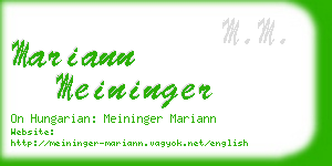 mariann meininger business card